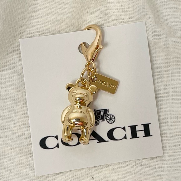 Coach Handbags - Coach Gold Bear Keychain Bag Or Necklace Charm